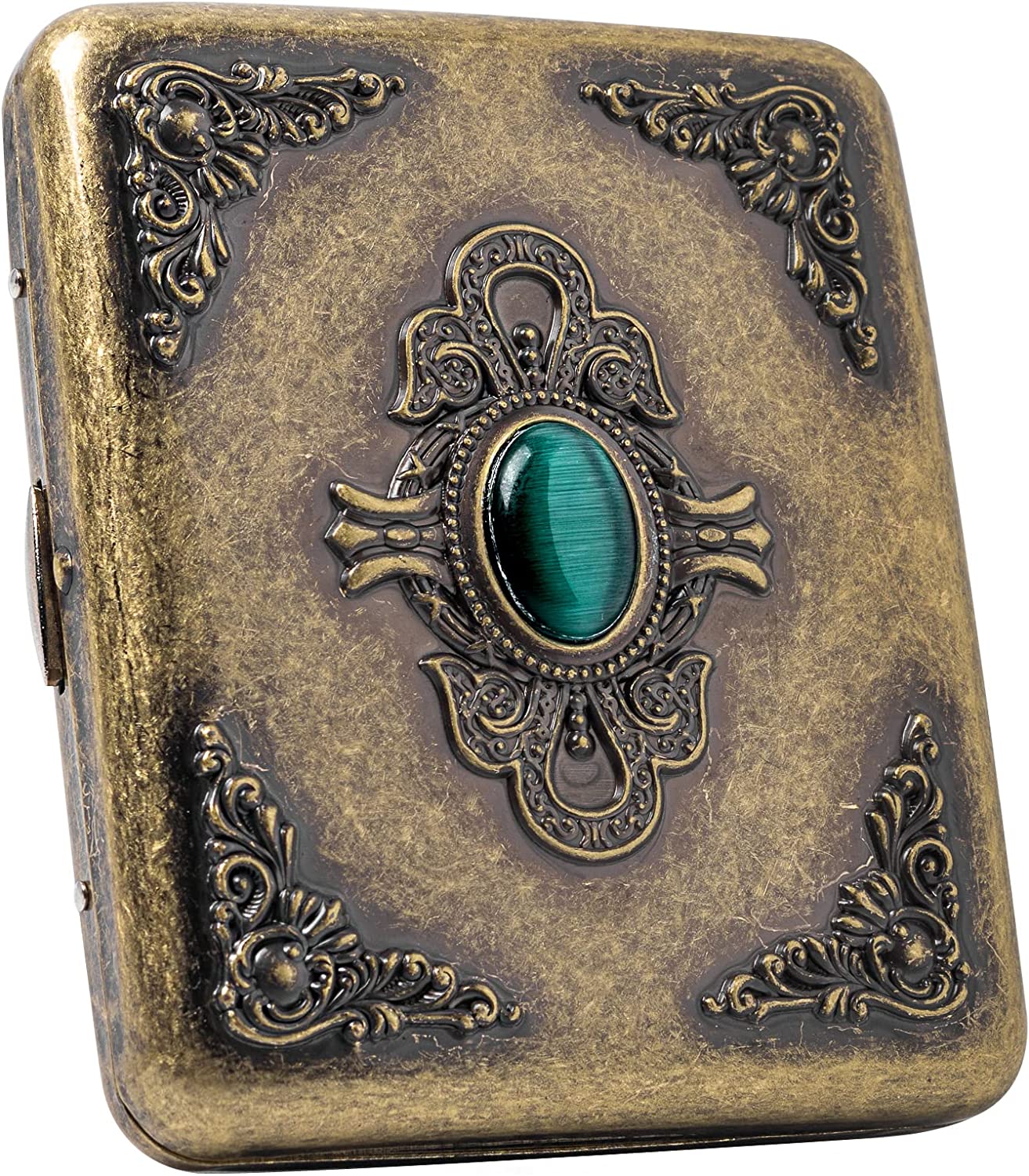 Vintage Jade Metal Cigarette Case 20 Regular & King
