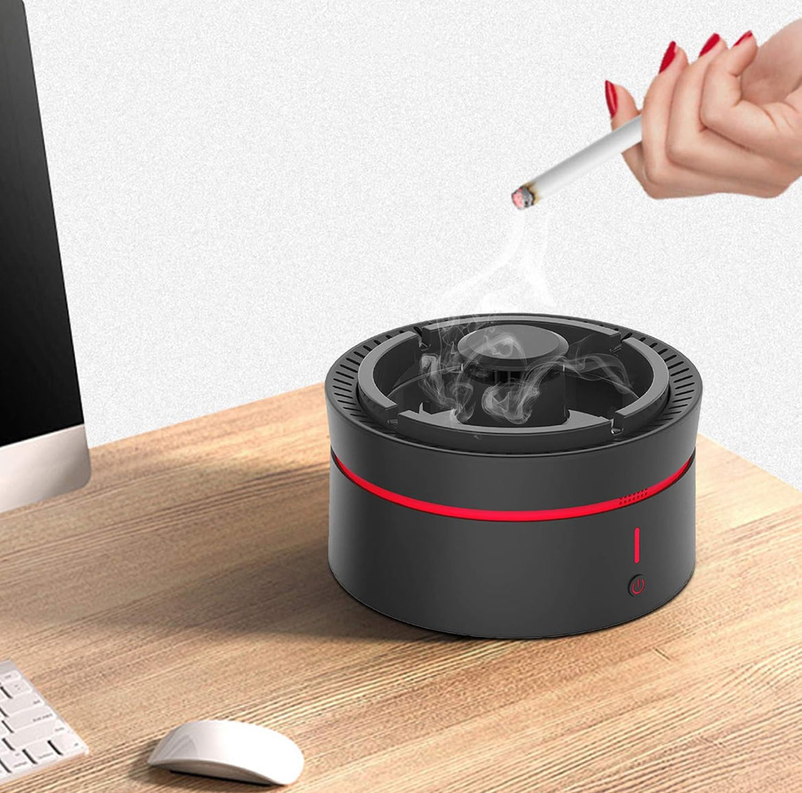 Elegant Smokeless Ashtray USB Porcelain 2.0 Rechargeable Powerful Modern Air Purifier