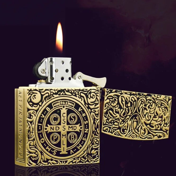 Oversized Gold Zippo Style Lighter Heavy Duty