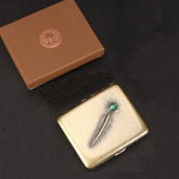 Vintage Jade Metal Cigarette Case 20 Regular & King