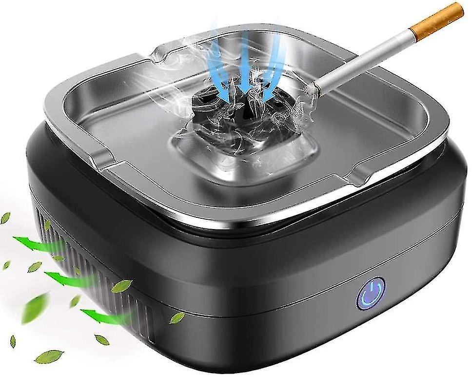 Metal Smokeless Ashtray USB Washable Filter Smoke Elimination