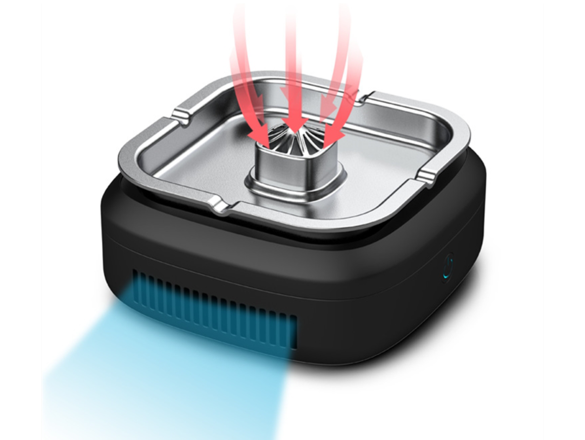 Metal Smokeless Ashtray USB Washable Filter Smoke Elimination