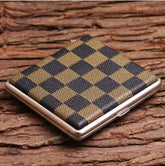 Elegant Leather Cigarette Case Metal King Size
