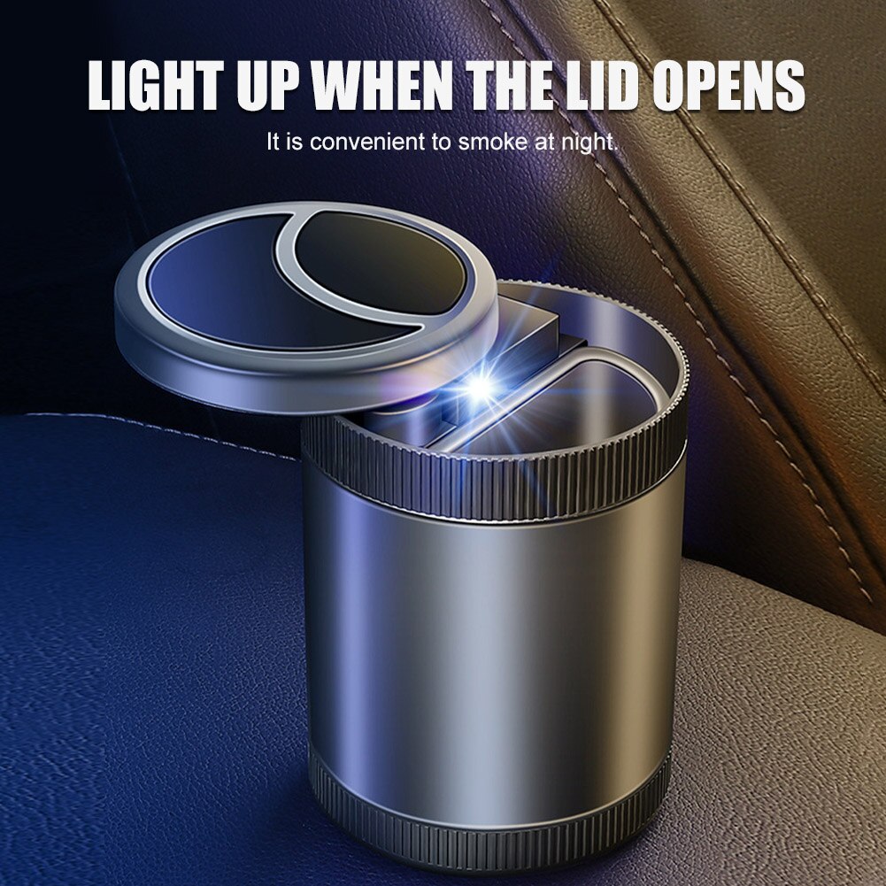 Smart Vehicle Ashtray with LED Light Infrared Sensor Auto Open Close