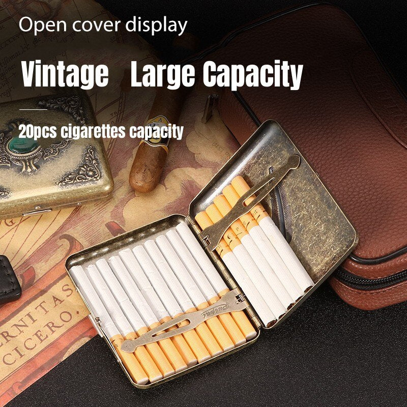 Vintage Jade Metal Cigarette Case 20 Regular & King