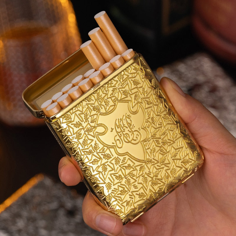 Hand-carved Luxury Retro Cigarette Case for 14 Cigarettes Portable Peaky  Blinders Shelby Same Style Cigarette Box Smoking Tools
